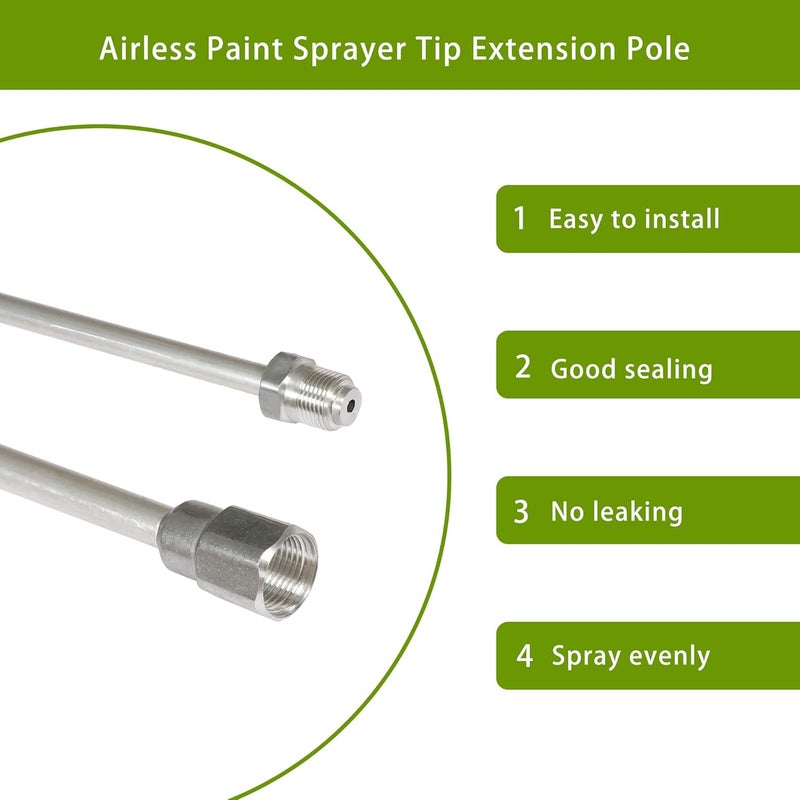 elfinrm 59Inch Airless Paint Sprayer Tip Extension Pole, Spray Gun Tip Extension Rod with Red Guard - Image 5